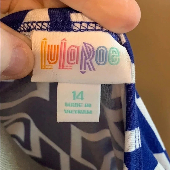 LuLaRoe girls Irma tunic size 14 - Picture 4 of 5